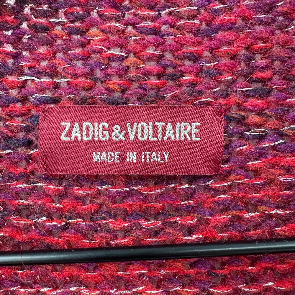 Zadig & Voltaire Daphnee Pegasus Open Cardigan Alpaca Blend in Red Marled Size S - Picture 10 of 13